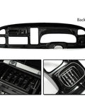 Front view of black PIT66 dash board bezel cover for 1998-2002 Dodge Ram instrument panel with vents