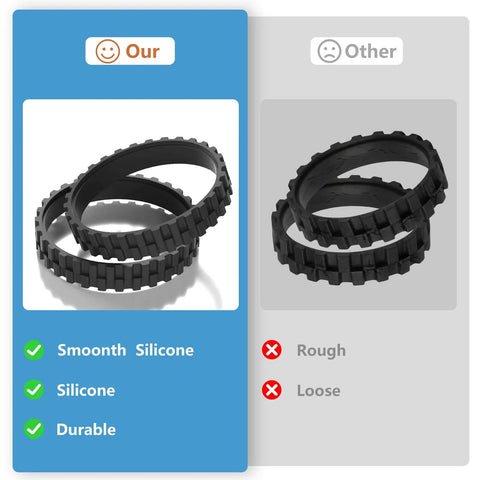 Heavy Duty Roomba Wheel Tires Replacement Kit For Series 500 600 700 800 900 Robotic Vacuums Durable Natural Rubber Non Slip Tread