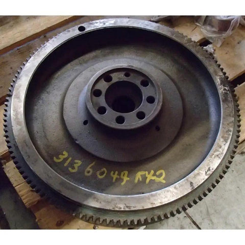 Top Shelf Aftermarket Flywheel With Ring Gear Boasting 126 Teeth Built Tough For International Harvester Case Tractors And D239 Diesel Rigs Rocking An 11 Inch Clutch, showing a close-up of the heavy-duty flywheel.