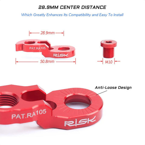 Heavy Duty Bike Derailleur Hanger Extender Kit With M10 Screws, 34T To 52T Compatibility, red aluminum alloy design details