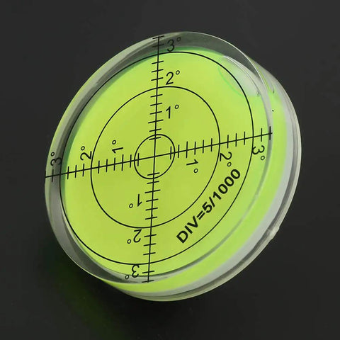 Ycauty Bubble Spirit Level 60 * 12mm Degree Marked Surface Circular Level with clear acrylic and measuring scale.