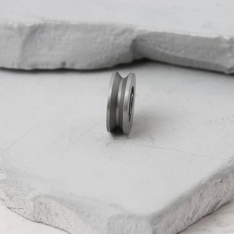 20 Pack V623ZZ V Groove Sealed Ball Bearings 12X3X4MM For CNC Routers And Linear Guide Tracks, profile view on a gray background.