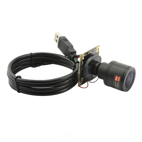 Beefy 2MP High Speed USB Camera Module with manual zoom and varifocal lens, USB connector attached for computer use