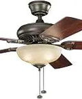 52 Inch Sutter Place Select Ceiling Fan In Olde Bronze With Umber Etched Glass 3 B10 Bulbs Included Dry Location Rated Ultra Quiet Modern Classic