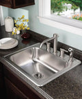 Glowtone 25 Inch Stainless Steel Topmount Kitchen Sink With 4-Hole Design, 8 Inch Deep Single Bowl, Fits 30 Inch Cabinets