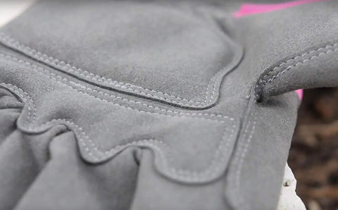 Close-up of Rose Pruning Gardening Gloves For Women With Long Sleeve Cuff, Thorn Resistant, showing padded palm and stitching.