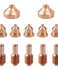 5Pcs Electrode Kit With 5 Nozzle Tips And 2 Shield Caps For Miller Spectrum 625 ICE40 C T Plasma Cutter Consumables 192047 204325 204323