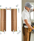 Upgrade Your Space With Premium 4 Sets Of Bi-Fold Door Hardware Repair Kit Featuring Smooth Swivel And Guide Wheels Perfect For Restoring 3/8 Inch Doors To Look Fresh Again Without The Hassle! Assembly guide showing bi-fold door hardware and installation steps.