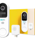 2K Smart Video Doorbell With Chime And Battery Powered Wireless Security Camera, Audible Alarm, 2.4GHz WiFi