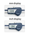 Stainless Steel Horizontal Linear Scale Type Digital Caliper showing mm and inch displays for measurement convenience.