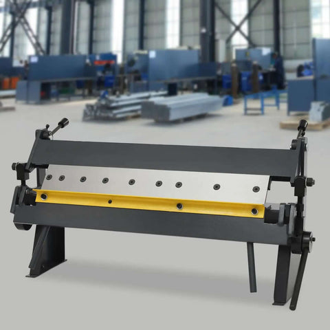 24 Inch Sheet Metal Brake Pan And Box Bender For Carbon Steel Copper Aluminum With Ergonomic Handles, floor standing metal bender in workshop