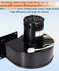 Convection Blower Replacement For Pellet Stoves That Fits Like A Boss 115V 1.5A 3000 RPM 24 Inch Wire fan motor detail view