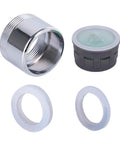 Two Pack Chrome Faucet Aerators 2.2 GPM Dual Thread For Male And Female Faucets Standard Size Water And Energy Saving
