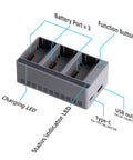Mini 4 Pro 100W Fast 3 Way Charging Hub with three battery ports and LED indicators for DJI Mini series