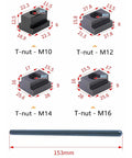 Universal Adjustable Work Stop Locator Built Tough For Cnc Mill And Lathe Machinery Featuring Effortless Angle Height Tuning for T-nuts M10, M12, M14, M16 measurements.