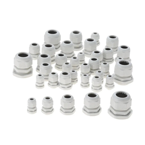 36 Piece Adjustable Cable Gland Kit 3 To 21mm IP68 Waterproof Nylon Plastic Lock Nut Connectors And Joints DIY Friendly For Electrical Enclosures And Panels Easy Install