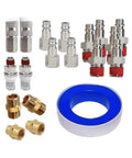 Super Quick Connect Air Coupler Kit For Compressor Tools With Premium Brass And Steel Pneumatic Fitting Set In 1/4 Inch NPT Size For Garage Auto Shop Use To Maximize Workflow Efficiency Today, brass air fittings