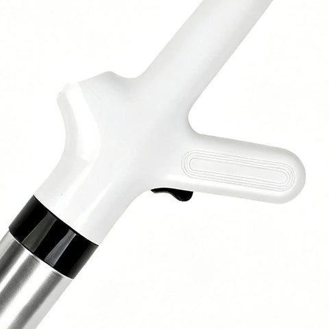 Close-up of ergonomic grip on the Clear Out Messy Blockages No Sweat With This Rechargeable Electric Plunger.