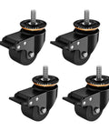 Heavy Duty Industrial Caster Wheels With Top Plate Swivel For Furniture And Workbenches, 360 Degree Noiseless Rolling Castors