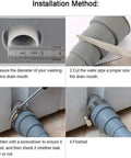 Installation steps for Universal Washing Machine Drain Hose 16.4 Ft With Clamp One And A Half Inch Gray Polypropylene