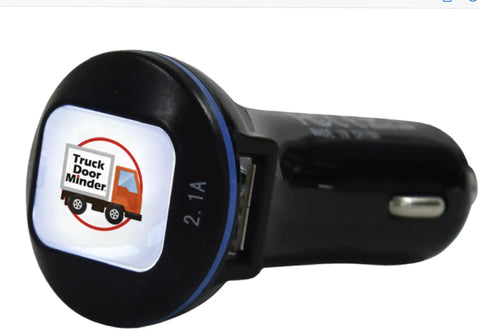 Big Rig Cargo Door Alert And Roll Up Opener Security Monitor With Straight Plug 12 Volt Power and USB ports for truck charging