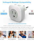 3 Pack European Travel Plug Adapter With 2 US Outlets All In One EU to US Power Adapter for dual voltage hair dryers and shavers