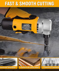 Hoteche 4.2amp Electric Sheet Metal Nibbler Tool For Cutting Steel Aluminum Up To 16 Gauge Precision Metalworking Power Tool, cutting metal.