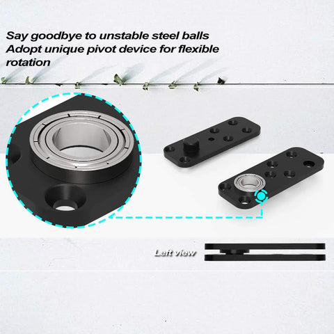Beefy Heavy Duty Stainless Steel Hidden Door Pivot Hinge System for Wooden Doors 360 Degree Rotation Invisible Door Hinges Set Black Finish 1 Pack Rugged Construction Premium Furniture Hardware