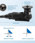 Amazon mini pneumatic chamfering tool, handheld air beveler for metal and wood; side view with 45° adjustable disc and 150 mm length