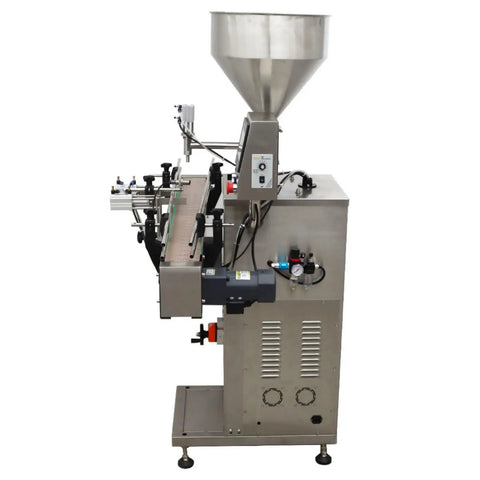 Badass Auto Liquid Filling Machine With Single Head Servo Pump And Steel Conveyor Belt For Viscous Sauces Honey Jam Bottling Shop Grade No Fuss 110V Rig side view of stainless steel dispenser