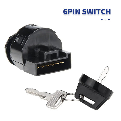 Close-up of Ignition Key Switch For ATV Ranger RZR Scrambler Sportsman 550 500 570 800 900 4x4 Replacement with keys.