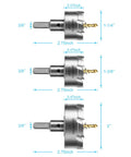 Dimensions of Heavy Duty TCT Hole Saw Kit 7 Piece Set With Tungsten Carbide Tips For Stainless Steel Hard Metals Wood And Plastic