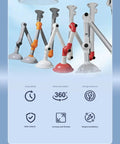 Top Shelf Ceiling Mounted Lab Exhaust Fume Extractor Arms With No Fuss 360 Degree Swivel Joints showing various colors and mounts.