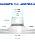 Dimensions of Heavy Duty Stainless Steel Trailer License Plate Bracket For Trucks RVs And Boats Chrome Tag Frame 2 Pack
