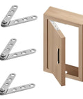 Heavy Duty Ball Bearing Door Hinges 4 Pack 360 Degree Swinging Hinge For Doors Stainless Steel Quiet Close Weatherproof Furniture Hardware Accessories Rounded Corner Design, 4-pack on wooden door frame