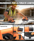 Man using Glass Suction Cups Heavy Duty 8 Inch Vacuum Cup Lifter with Handle and Pump 440 lbs load capacity for lifting marble slab