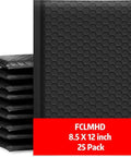 Black Bubble Mailers 8.5x12 Inches 25 Pack Padded Shipping Envelopes With Ultra Strong Adhesive Opaque Interior Built For Small Biz Shipping Books Clothes Makeup Supplies stacked view