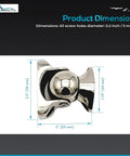 Magnetic Ball Door Stopper With 316 Stainless Steel Soft Catch dimensions, marine grade, 11lb strength, side view