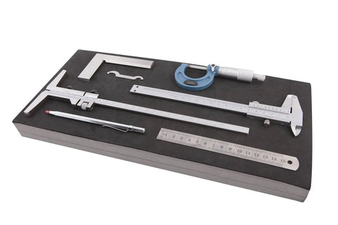 Six Piece Insert Measuring Tools Set For Metrology And Precision Bore Bushing And Pellet Measurement Calibration Kit For Accurate Tolerances Industrial Grade on foam case
