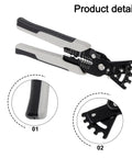 Heavy Duty Automatic Wire Stripper Crimper And Cutter Wrench Multi Function Electrical Pliers Induction Hardened Stainless Steel 200Mm Black Tool, detailed view of cutting and stripping jaws.