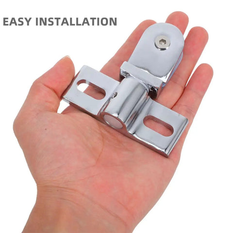 Glass Door Pivot Hinges With Bidirectional Opening And Easy Install Zinc Alloy Clip Hinges In Silver Finish in hand