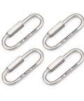 Marine Grade Stainless Steel 316 Quick Links Set Of Four One Quarter Inch Large Opening Chain Connectors for boats and saltwater use.