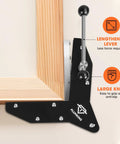 Dead Nut Tight Four Piece Miter Clamps for Precision Workshop Builds showing a clamp with large knob and lever for easy adjustment.