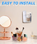 Six Pack Wall Mount Organizer Set Acrylic File Holder Adhesive Cabinet Door Organizer Space Saving Storage Box installed on wall