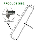 Diagram showing 100 Pack 6 Inch Garden Stakes Galvanized Landscape Staples For Weed Barrier Fabric Heavy Duty Sod Pins dimensions
