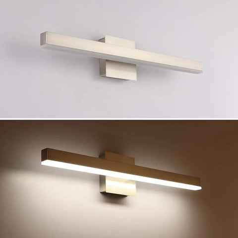 Modern Slick LED Vanity Light Fixture For Bathroom Mirror Front Wall Mounted Sconces In Brushed Nickel 23.62 Inch 18W 4000K