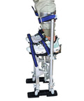 Adjustable Aluminum Drywall Stilts 24 To 40 Inch Pro Grade For Painting And Cleaning Lightweight Durable Construction Silver Finish Ideal For Contractors And DIY Pros with person demonstrating use