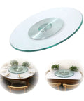 Heavy Duty Glass Lazy Susan Turntable 360 Degree Rotating Tray with 8mm Tempered Glass on dining table