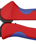 4-Position Contact Crimping Pliers For Non-Insulated Open Plug Type Connectors, red handles, precise dies, AWG 27-13 marked.