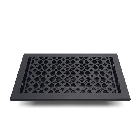 8x14 Inch Cast Aluminum Floor Register With Tudor Mushroom Design HVAC Vent Cover Black Finish Built To Last For Floors Walls And Ceilings Duct Openings In Your Home